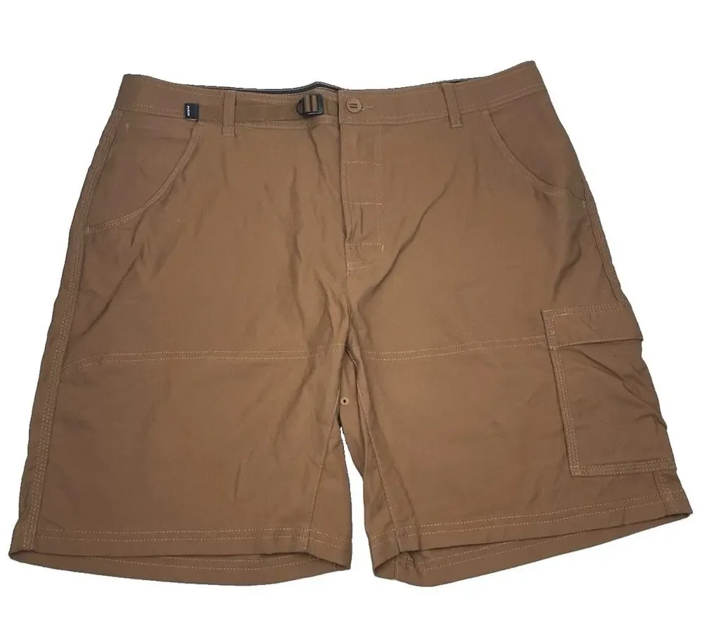 prAna Stretch Zion II Shorts Men's 38x8 Sepia Brown Hiking Cargo Outdoor Nylon